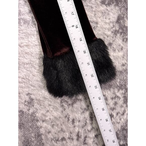 Vintage Forever 21 Cardigan Medium Womens Y2K Fur Trim Velvet Mob Wife - Picture 5 of 8